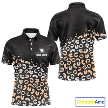 Load image into Gallery viewer, Custom Name Leopard Print Polo Shirt – Stylish Animal Print Golf Polo For Men NHT855
