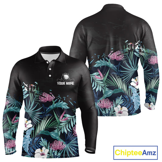 Custom Name Tropical Print Polo Shirt – Stylish Animal Print Golf Polo For Men NHT856