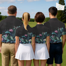 Load image into Gallery viewer, Custom Name Tropical Print Polo Shirt – Stylish Animal Print Golf Polo For Womens NHT856