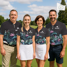 Load image into Gallery viewer, Custom Name Tropical Print Polo Shirt – Stylish Animal Print Golf Polo For Womens NHT856