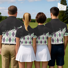 Load image into Gallery viewer, Custom Name Argyle Pattern Print Polo Shirt – Stylish Animal Print Golf Polo For Men NHT857