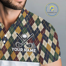 Load image into Gallery viewer, Personalized Classic Argyle Golf Shirt - Custom Team Name Mens Golf Jersey
