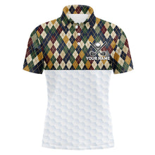 Load image into Gallery viewer, Personalized Classic Argyle Golf Shirt - Custom Team Name Mens Golf Jersey