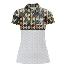 Load image into Gallery viewer, Personalized Classic Argyle Golf Shirt - Custom Team Name Womens Golf Jersey