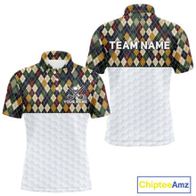 Load image into Gallery viewer, Personalized Classic Argyle Golf Shirt - Custom Team Name Mens Golf Jersey
