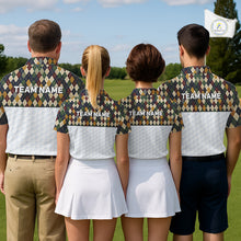 Load image into Gallery viewer, Personalized Classic Argyle Golf Shirt - Custom Team Name Mens Golf Jersey NHT1013