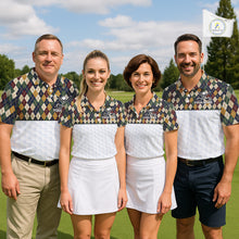 Load image into Gallery viewer, Personalized Classic Argyle Golf Shirt - Custom Team Name Womens Golf Jersey NHT1013