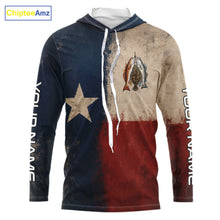 Load image into Gallery viewer, Texas Slam Speckled Trout Flounder Redfish Hooded Fishing Shirt, Texas Flag UV Performance Fishing Apparel 