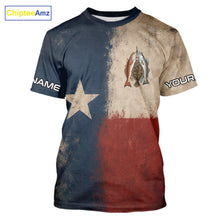 Load image into Gallery viewer, Texas Slam Speckled Trout Flounder Redfish Short Sleeve Fishing T-Shirts , Texas Flag UV Performance Fishing Apparel 
