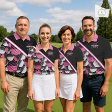 Load image into Gallery viewer, Golf Balls Pink Pattern Mens Golf Polo Shirts Custom Golf Apparel For Familly Team Shirt NHT706