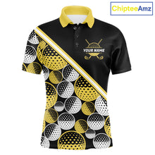 Load image into Gallery viewer, Golf Balls Yellow Pattern Mens Golf Polo Shirts Custom Golf Apparel For Familly Team Shirt NHT708