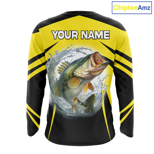 Largemouth Bass Fishing Shirts Long Sleeve Sport With Personalized Name NHT397