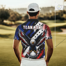 Load image into Gallery viewer, American Flag Eagle Mens Golf Polo Shirts Custom Patriotic Eagle Golf Jersey NHT903