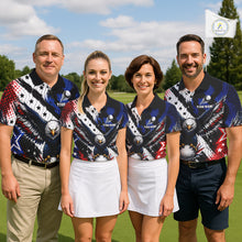 Load image into Gallery viewer, American Flag Eagle Mens Golf Polo Shirts Custom Patriotic Eagle Golf Jersey NHT903