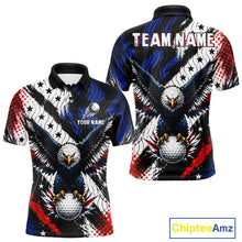 Load image into Gallery viewer, American Flag Eagle Mens Golf Polo Shirts Custom Patriotic Eagle Golf Jersey NHT903
