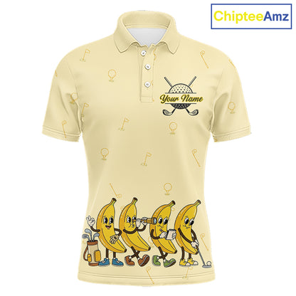 Funny Banana Mens Golf Polo Shirts Team, Mens Golf Jerseys For Golfer, Golf Gifts NHT908