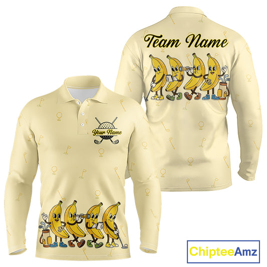Funny Banana Mens Golf Polo Shirts Team, Mens Golf Jerseys For Golfer, Golf Gifts NHT908