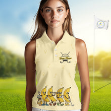 Load image into Gallery viewer, Funny Banana Womens Sleeveless Golf Polo Shirts Team, Women Golf Jerseys For Golfer, Golf Gifts NHT908
