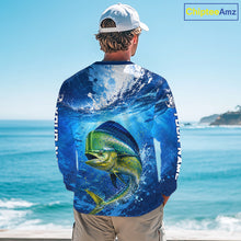Load image into Gallery viewer, Mahi Mahi Fishing Jersey Ocean Blue 3D All Over Print Long Sleeve Performance Shirt 