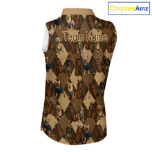 Load image into Gallery viewer, Funny Dog Pattern Womens Sleeveless Golf Polo Shirt For Team, Best Golf Dog Custom Pet For Golf Lovers NHT566