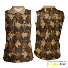 Load image into Gallery viewer, Funny Dog Pattern Womens Sleeveless Golf Polo Shirt For Team, Best Golf Dog Custom Pet For Golf Lovers NHT566