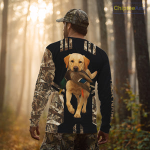 Personalized Yellow Lab Duck Hunting Custom Name All Over Print Shirt, Duck Hunting Gifts NHT241