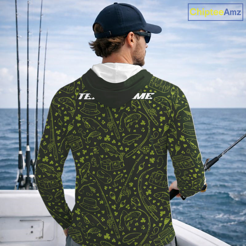 Fishing Shirt Long Sleeve, Patrick Day Fishing Jersey Personalized Name, Team Name NHT426