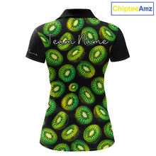 Load image into Gallery viewer, Funny Colorful Kiwi In Dark Golf Women's Polo Shirt,  Funny Fruit Pattern Polo Top NHT579
