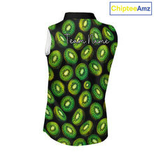 Load image into Gallery viewer, Funny Colorful Kiwi In Dark Womens Sleeveless Golf Polo Shirt,  Funny Fruit Pattern Polo Top NHT579