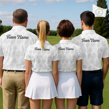 Load image into Gallery viewer, Womens Golf Polo Shirts Custom Gray Tropical Leaves Golf Shirts, Best Mens Golf Wears NHT783