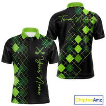 Load image into Gallery viewer, Mens Golf Polo Shirt Argyle Pattern Golf Shirts For Mens Funny White Green Golf Gifts NHT788
