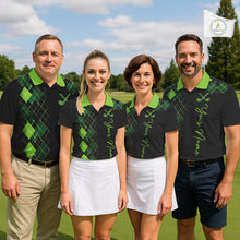 Load image into Gallery viewer, Mens Golf Polo Shirt Argyle Pattern Golf Shirts For Mens Funny White Green Golf Gifts NHT788