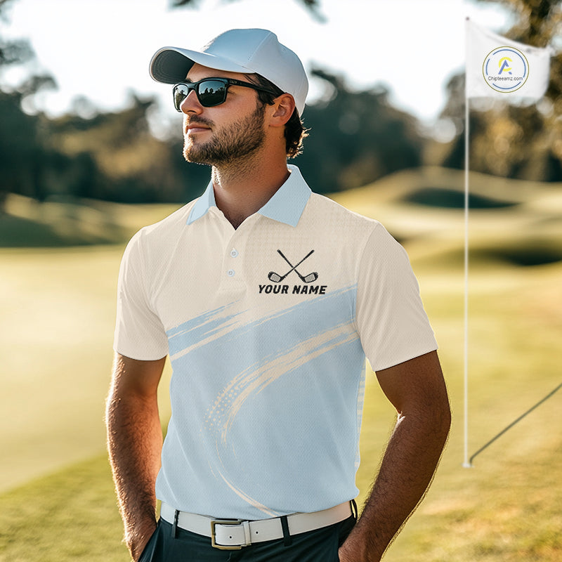 Funny Chicken Golf Polo Shirt Personalized Custom Name Blue Golf Polo For Men NHT949