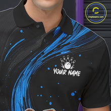 Load image into Gallery viewer, Funny Skeleton Cowboy Bowling Shirt, Personalized Blue Color Beer Bowler Polo &amp; Quarter-Zip NHT1163
