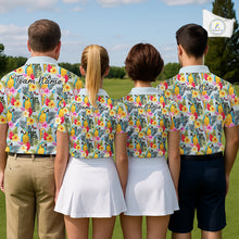 Load image into Gallery viewer, Funny Tropical Parrot Womens Golf Polo Shirt – Custom Name Shirt For Womens, Summer Beach Vacation Outfit NHT858
