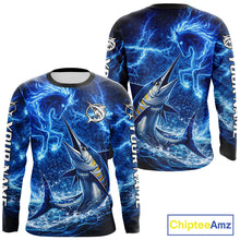 Load image into Gallery viewer, Marlin &amp; Blue Thunder Horse Fishing Shirt Long Sleeve, Marlin Fishing Shirt For Men NHT450
