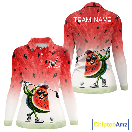 Golf shirt with watermelon design and 'Chiptee Amz' branding
