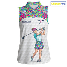 Load image into Gallery viewer, Personalized Golf Polo Shirt Custom Name Golf Shirt Funny Golfer Gift Womens Sleeveless Golf Jersey Colorful Golf Outfit NHT686