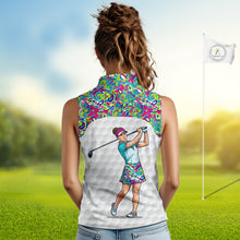 Load image into Gallery viewer, Personalized Golf Polo Shirt Custom Name Golf Shirt Funny Golfer Gift Womens Sleeveless Golf Jersey Colorful Golf Outfit NHT686