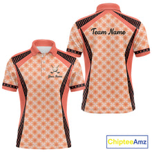 Load image into Gallery viewer, Custom Men's Coral Golf Polo, Personalized Geometric Pattern Golf Shirt With Name, Pink Golf Jersey NHT701