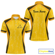 Load image into Gallery viewer, Custom Mens Beer Bubbles Golf Polo Shirt, Personalized Yellow Beer Themed Golf Jersey With Name, Gift For Golfer NHT703