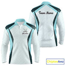 Load image into Gallery viewer, Personalized Aqua Sea Wave Golf Shirt With Name, Elegant Men's Sportswear, Stylish Men Golf Jersey NHT704