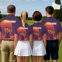 Load image into Gallery viewer, Personalized Golden Retriever Dog Golf Shirt - Retro Sunset Golf Polo Shirt For Men NHT1035