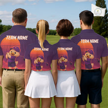 Load image into Gallery viewer, Personalized Duck Golf Shirt - Retro Sunset Womens Golf Polo Shirt NHT1038