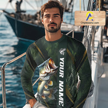 Load image into Gallery viewer, Personalized Bass Fishing Jersey – Green Angler Shirt Custom Name, Fishing Gift For Men NHT874