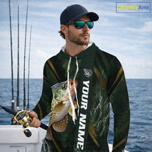 Load image into Gallery viewer, Personalized Hooded Crappie Fishing Jersey – Green Angler Shirt Custom Name, Fishing Gift For Men NHT875
