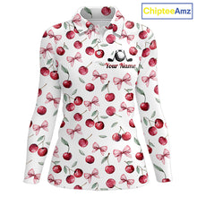 Load image into Gallery viewer, Funny Golf Polo Shirt For Womens Cherry Pattern Summer Sport Top For Team NHT881