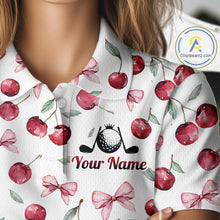 Load image into Gallery viewer, Funny Golf Polo Shirt For Womens Cherry Pattern Summer Sport Top For Team NHT881