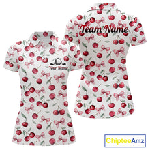 Load image into Gallery viewer, Funny Golf Polo Shirt For Womens Cherry Pattern Summer Sport Top For Team NHT881