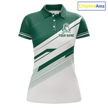 Load image into Gallery viewer, Green And White Womens Golf Polo Shirt Custom Name Golf Shirts For Team Personalized Golf Top NHT882